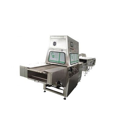 Macchina per glassatura di ciambelle al cioccolato larghezza 400 mm velocità 0-6 m al minuto barre di cioccolato