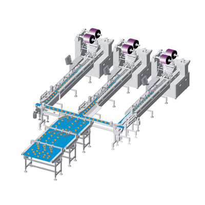 Buon prezzo Macchina Confezionatrice Flow Pack Linea Completa Prodotti da Forno Rotoli Svizzeri Torte a Cubetti in linea